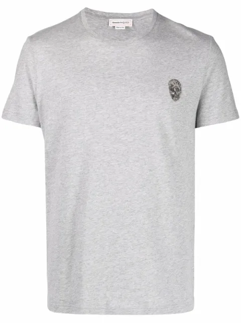 Alexander McQueen skull patch cotton T-shirt Grey 662486QRX04