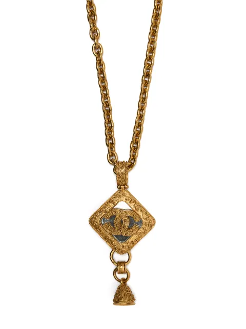 CHANEL Pre-Owned 1994 CC Bell charm chain necklace Gold NC94A