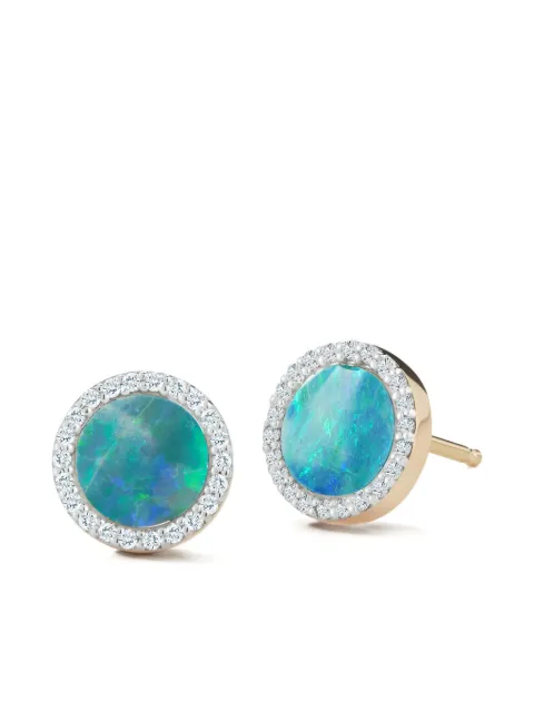 Mateo 14K yellow gold diamond opal stud earrings Gold 811266027645