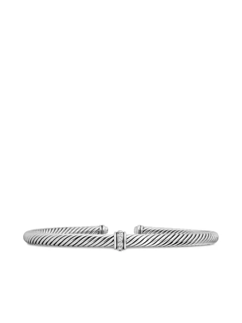 David Yurman sterling silver Classic Cable Station diamond bracelet (4mm) Silver B14761DSSADI