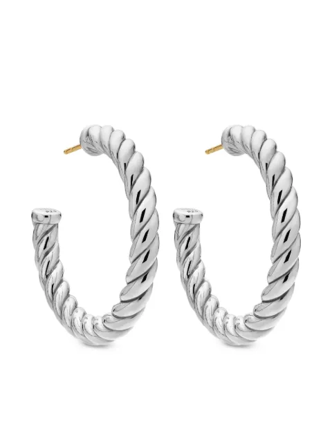 David Yurman sterling silver Sculpted Cable hoop earrings (40mm) Silver E11494SS