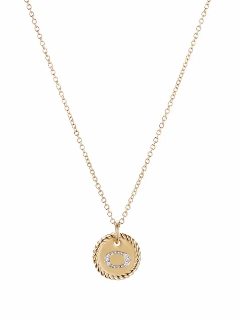 David Yurman 18kt yellow gold O Initial Charm diamond necklace Gold N0879288ADIO