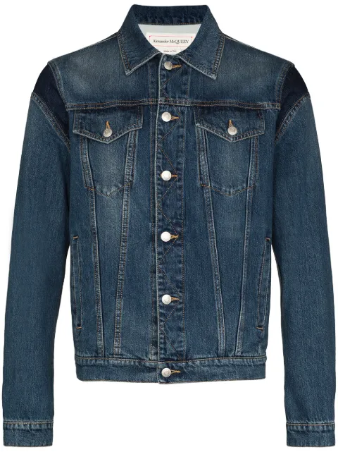 Alexander McQueen logo-embossed denim jacket Blue 654805QRY75