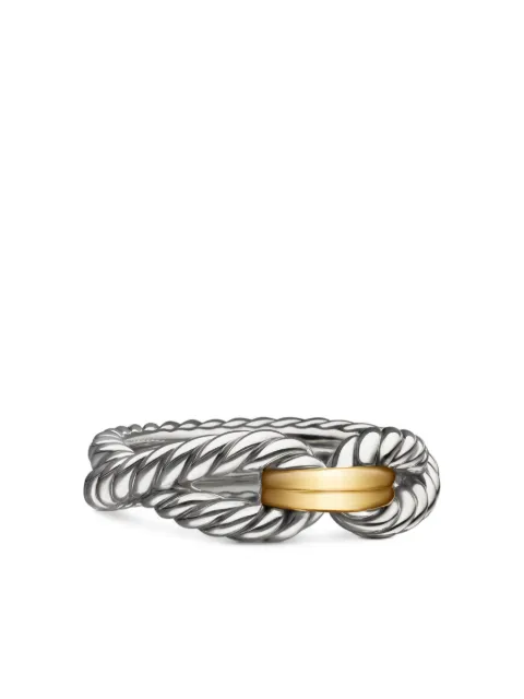 David Yurman 18kt yellow gold and sterling silver Cable Loop band ring (7mm) Silver R14038S8