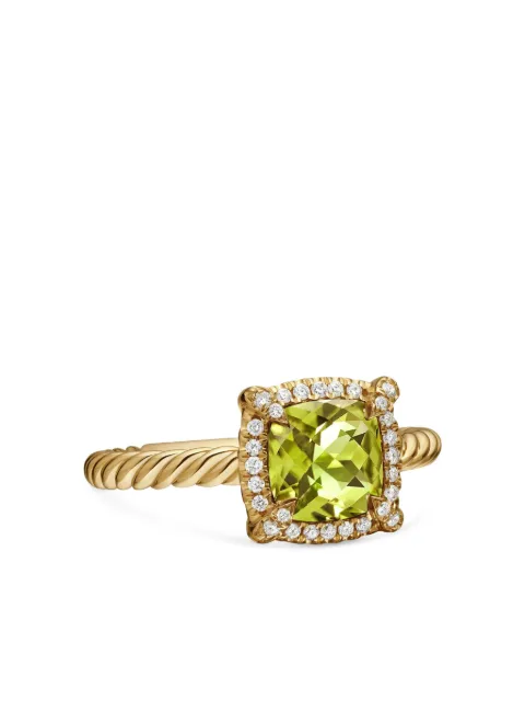 David Yurman 18kt yellow gold Petite Chatelaine peridot and diamond ring (7mm) Gold R14202D88APRDI
