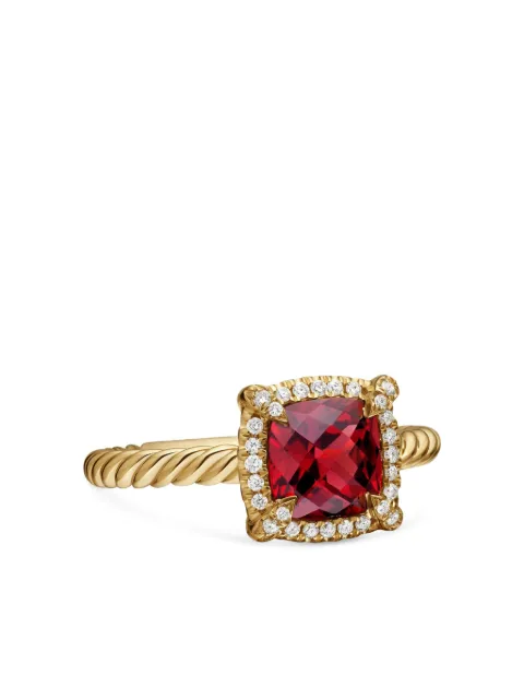 David Yurman 18kt yellow gold Petite Chatelaine garnet and diamond ring (7mm) Gold R14202D88AGADI