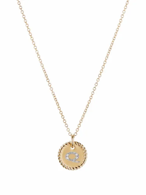 David Yurman 18kt yellow gold Q Initial Charm diamond necklace Gold N0879288ADIQ