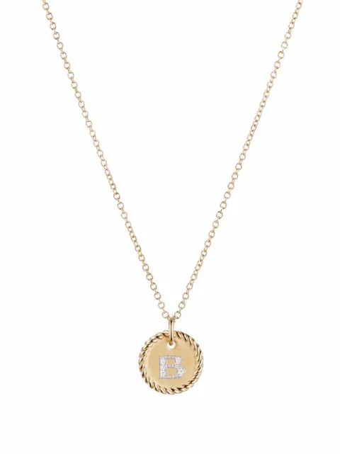 David Yurman 18kt yellow gold B Initial Charm diamond necklace Gold N0879288ADIB