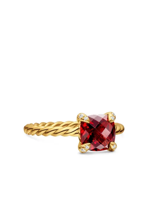 David Yurman 18kt yellow gold Chatelaine garnet and diamond ring (7mm) Gold R12598D88AGADI