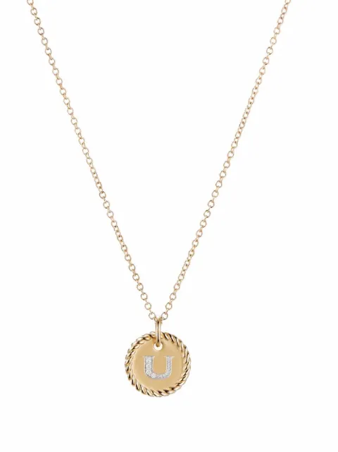 David Yurman 18kt yellow gold U Initial Charm diamond necklace Gold N0879288ADIU