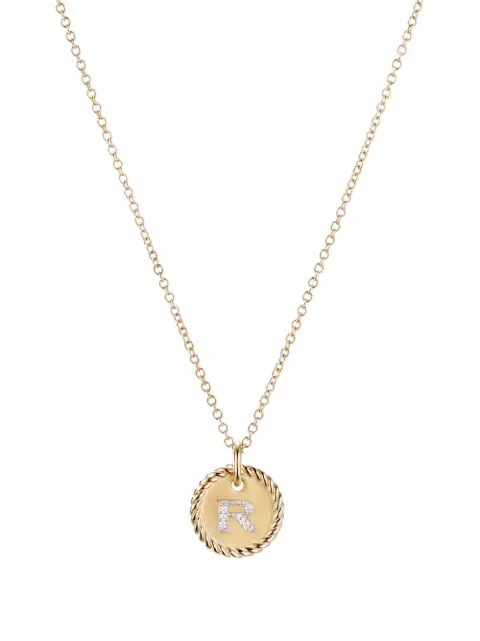 David Yurman 18kt yellow gold R Initial Charm diamond necklace Gold N0879288ADIR