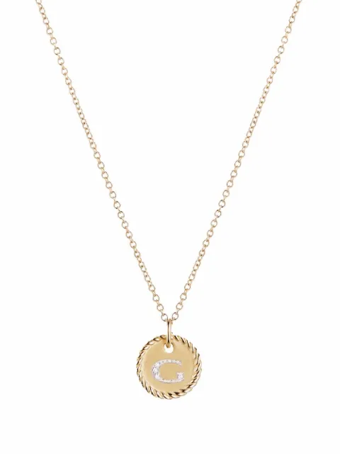 David Yurman 18kt yellow gold Initial G diamond charm necklace Gold N0879288ADIG