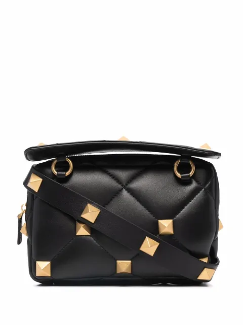 Valentino Garavani Roman Stud diamond-quilted clutch bag Black YB0B26DUA