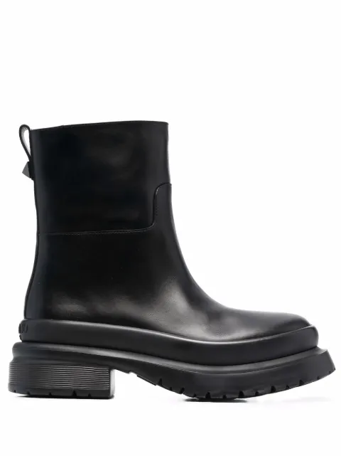 Valentino Garavani Rockstud almond-toe ankle boots Black YS0E82YYB
