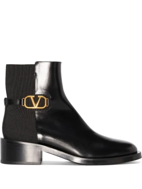 Valentino Garavani VLogo signature calfskin ankle boot 30mm Black WS0CT1PYH