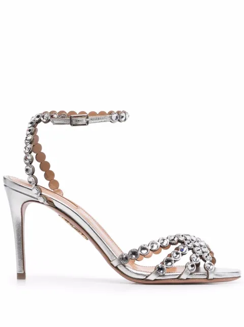 Aquazzura crystal-embellished Tequila sandals Silver TQLMIDS0NPLCCC