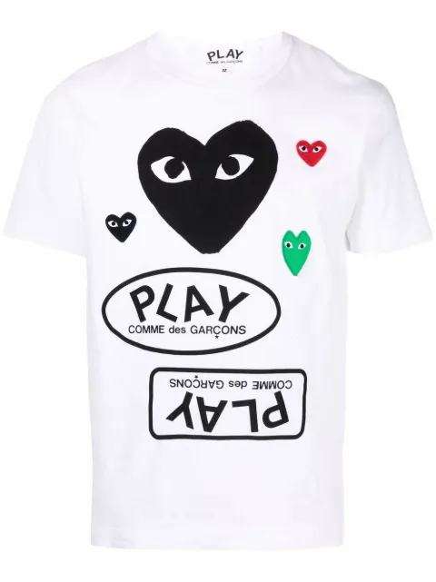 Comme Des Garçons Play heart logo-print T-shirt White P1T282