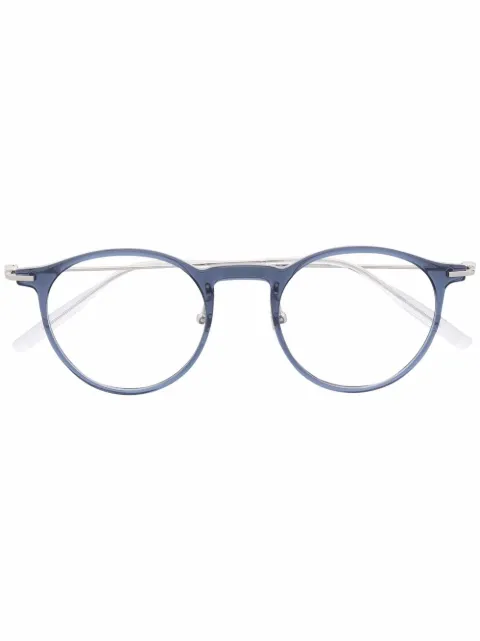 Montblanc round-frame clear glasses Blue MB0099O