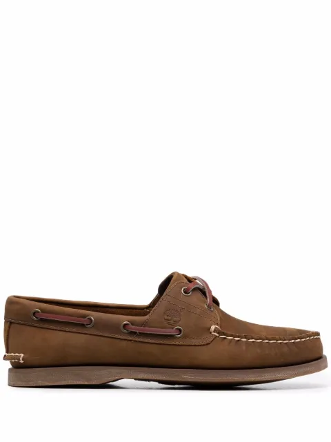 Timberland stitched leather boat shoes Brown TB01001R2141BROWN