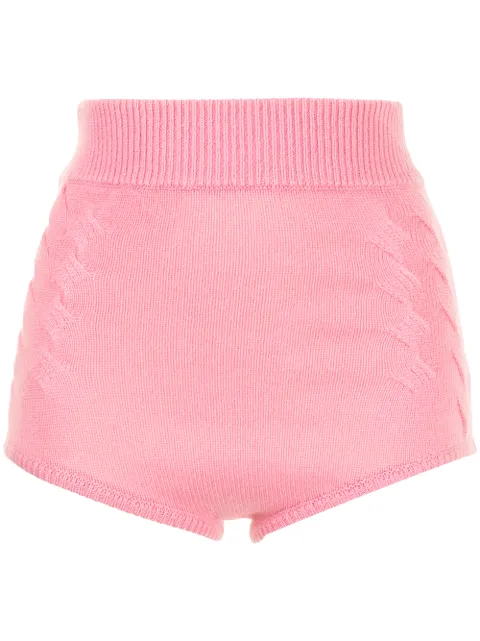 Cashmere In Love Mimie high-waisted cashmere shorts Pink MIMIE