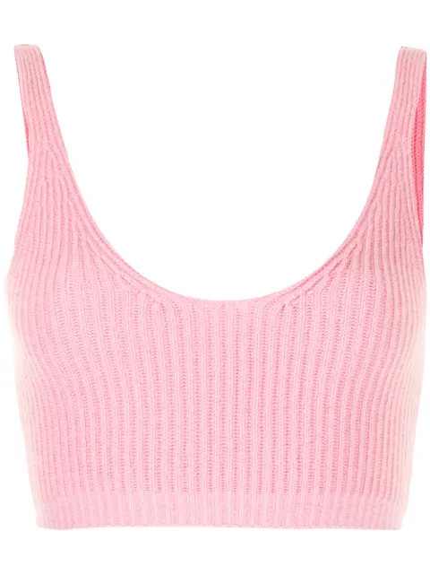 Cashmere In Love Reese ribbed-knit cropped vest Pink REESE