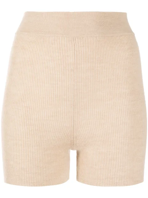 Cashmere In Love Alexa ribbed-knit biker shorts White ALEXA