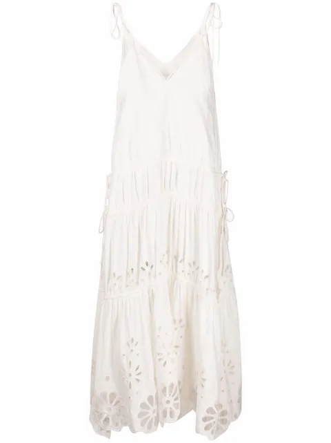 SIMKHAI Juna broderie anglaise tiered dress White 2211088E