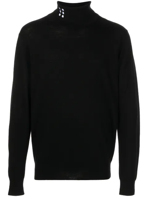 ROMEO HUNTE roll-neck fitted jumper Black SS21T20