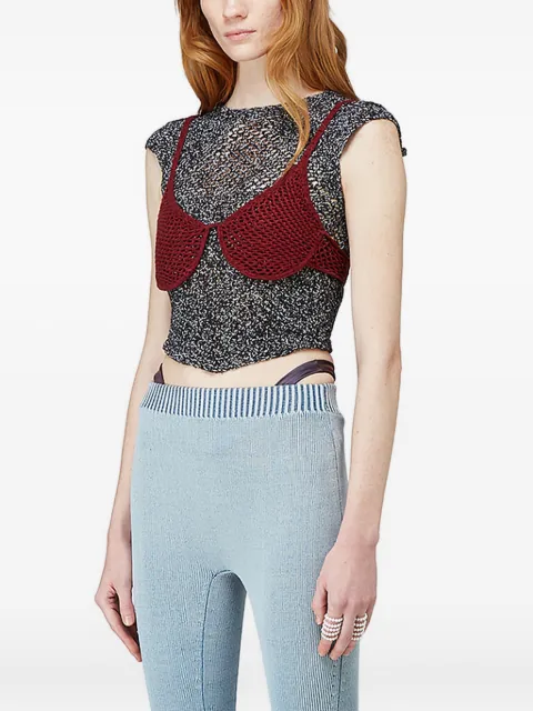 Isa Boulder open-back knitted tank top Black 21TO8
