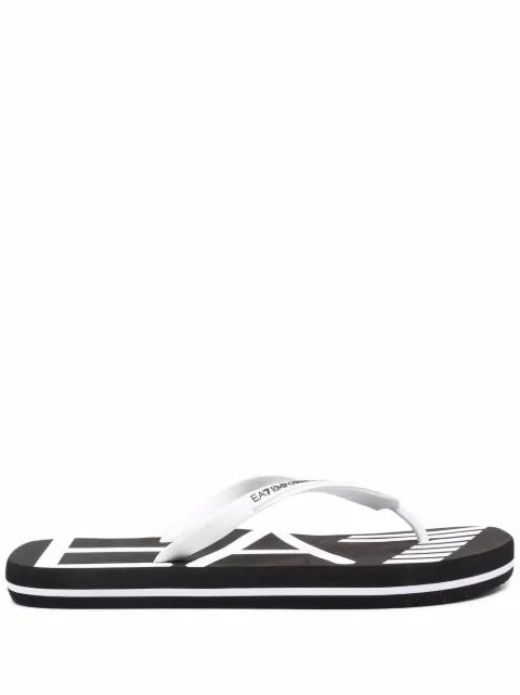 Ea7 Emporio Armani logo-print flat flip flops Black XCQ004XK196A120