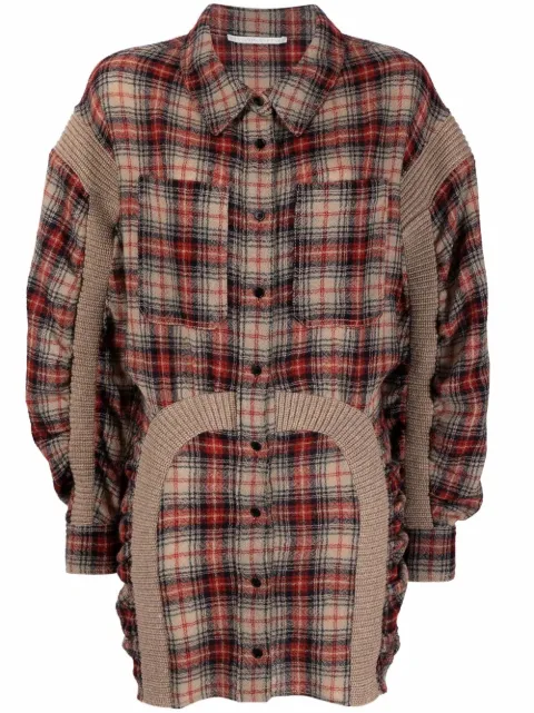 Stella McCartney check-pattern mini shirtdress Neutrals 603890SSA50