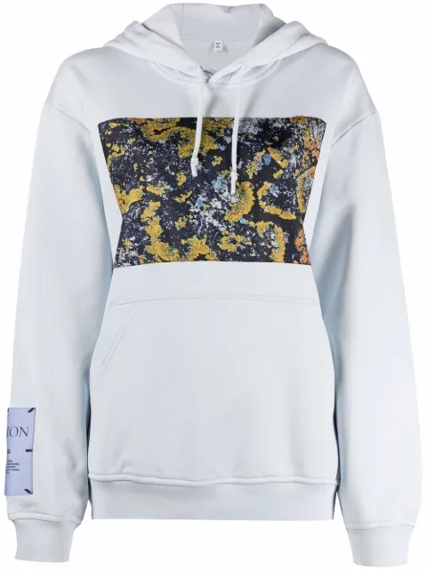 MCQ logo-patch sleeve hoodie Blue 639543RQJ23