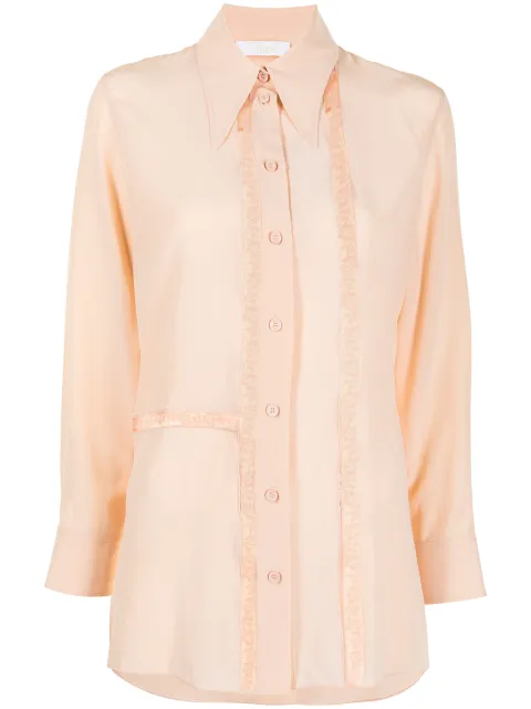 Chloé lace trim shirt Neutrals CHC21UHT29004