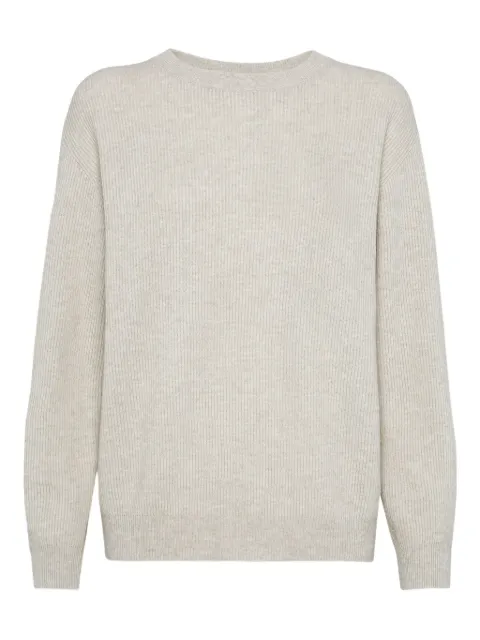 Brunello Cucinelli long-sleeve knitted jumper Neutrals M12175400C9276