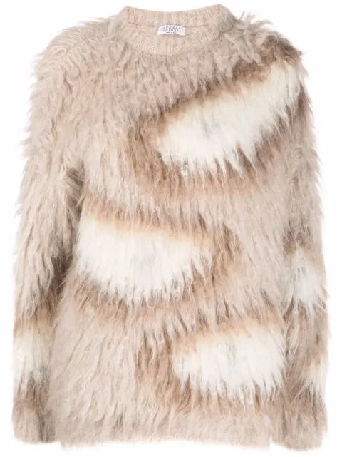 Brunello Cucinelli mock neck mohair sweater Neutrals M1U375100CSG59