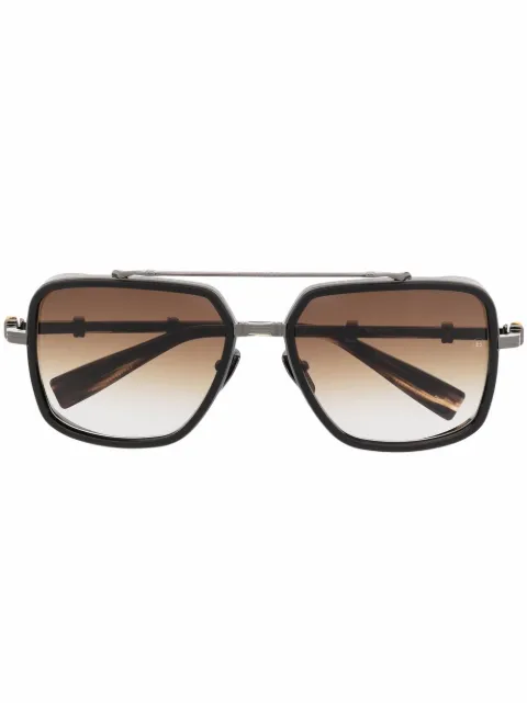 Balmain Eyewear Officier pilot-frame sunglasses Brown BPS108C