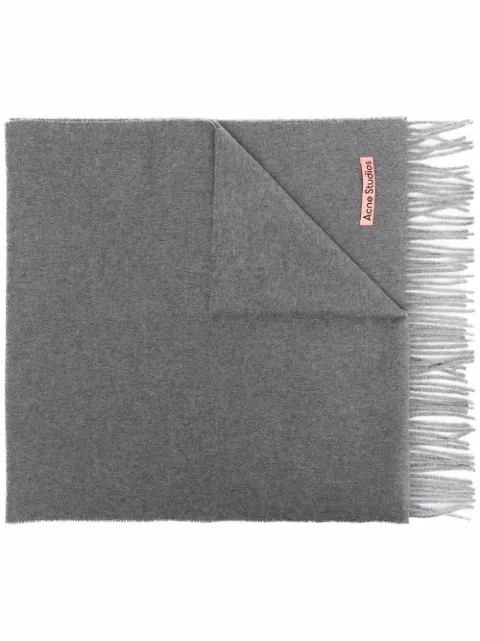 Acne Studios fringed cashmere scarf Grey CA0156