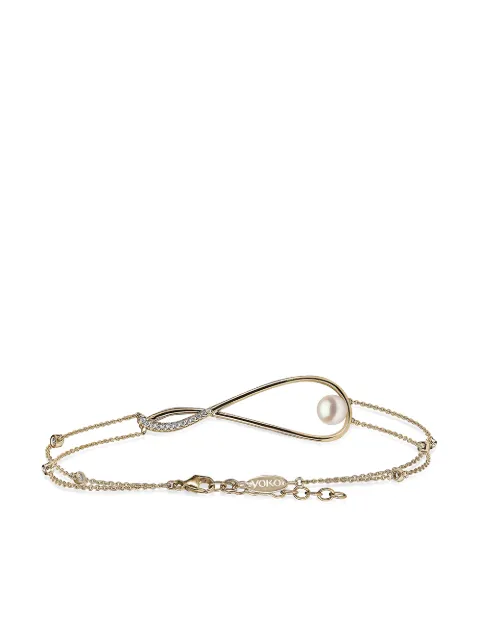 Yoko London 18kt yellow gold Sleek Akoya pearl and diamond bracelet Gold QYB22376X