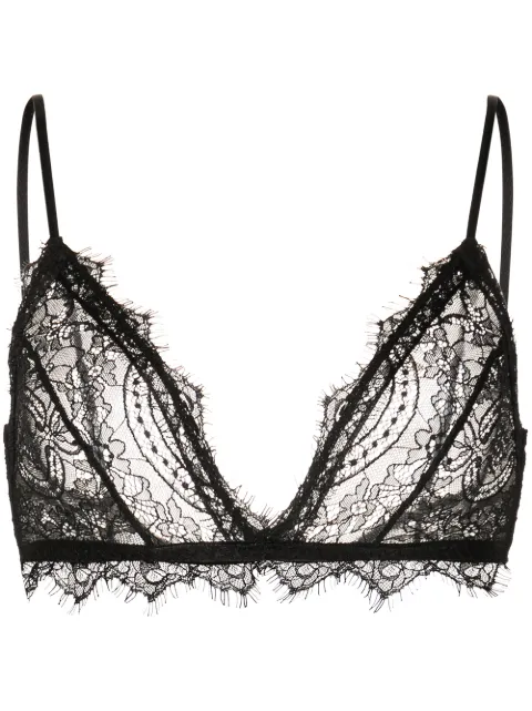 ANINE BING sheer lace bra Black A100003000