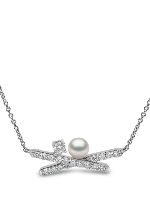 Yoko London 18kt white gold Sleek Akoya pearl diamond necklace Silver QYN22327X