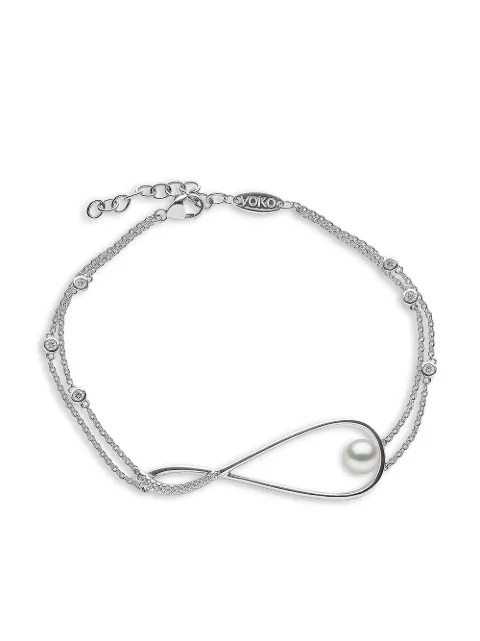Yoko London 18kt white gold Sleek Akoya pearl bracelet Silver QYB22377X