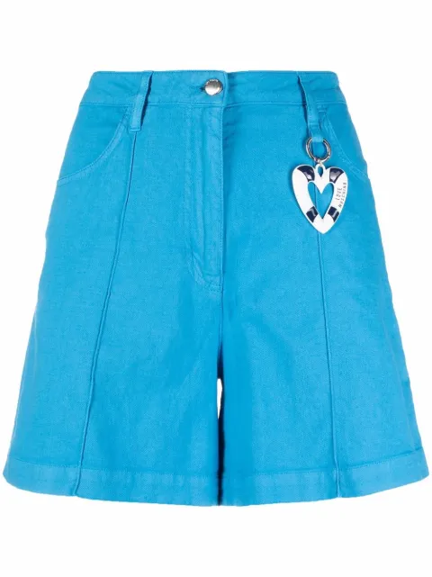 Love Moschino logo charm wide-leg shorts Blue WO16080S3532