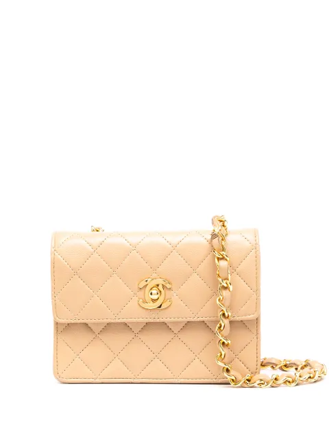 CHANEL Pre-Owned 1990s mini diamond quilted crossbody bag Neutrals 1881387