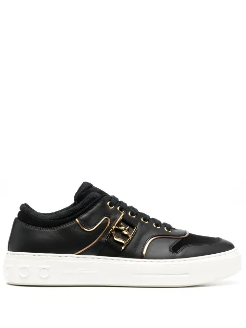 Ferragamo Gancini-plaque low-top sneakers Black 747114