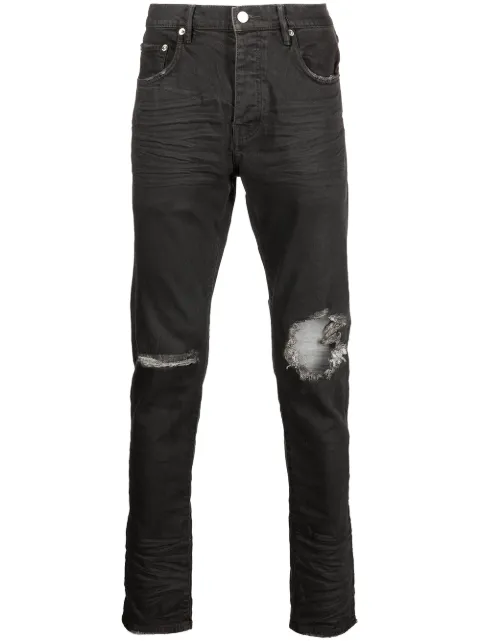 Purple Brand ripped-detail slim-fit jeans Grey P001GWX