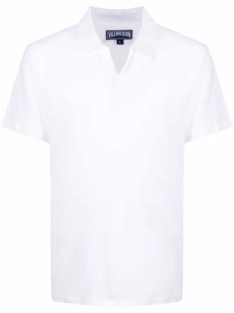 Vilebrequin open-collar linen polo shirt White PYRE9O00
