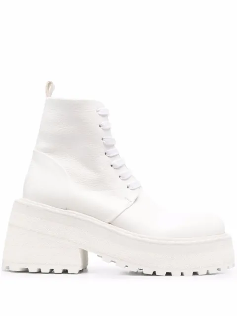 Marsèll Carretta platform leather boots White MW5596150