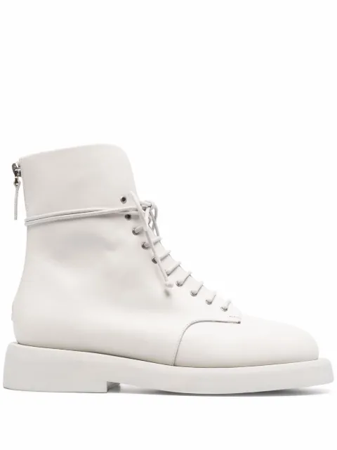Marsèll Gommello leather combat boots White MWG470118