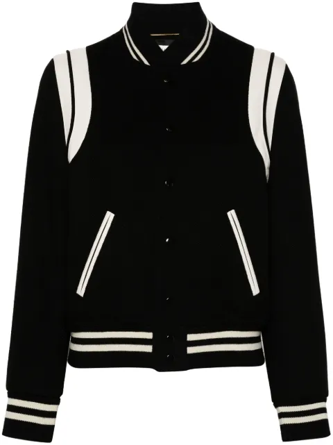 Saint Laurent stand-up collar bomber jacket Black 376283Y180W