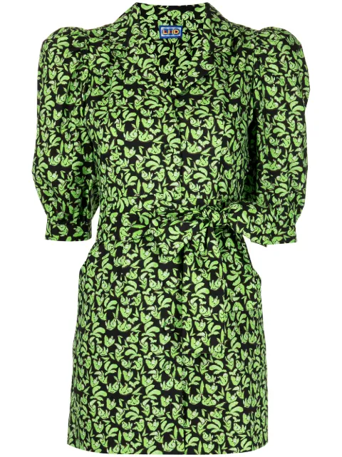 Lhd Casitas sloth-print dress Green LHD07D00062